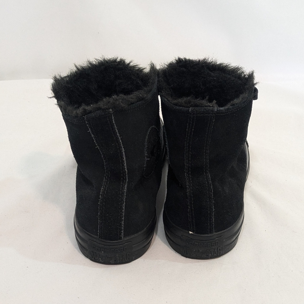 Converse Chuck Taylor Hi Black Fur Lined Suede High Top Sneakers Size 9.5 Womens - Picture 6 of 9